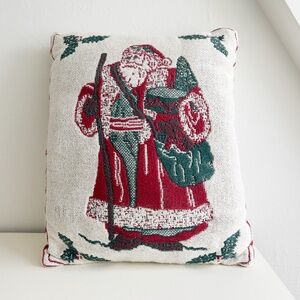 Vintage Old World Santa Needle point Pillow
